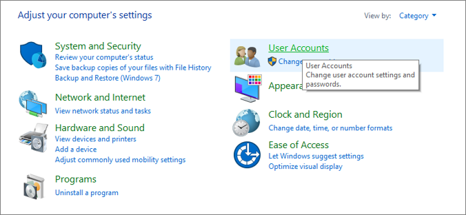 user account