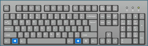windows key on the keyboard