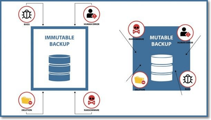 the difference between immutable and mutuable backup