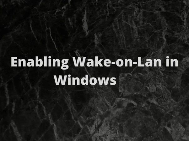 wake on lan in windows 10