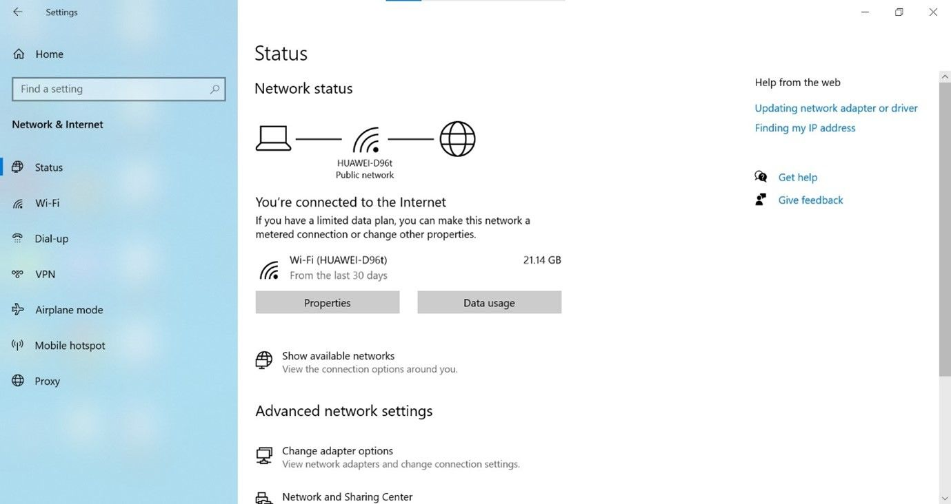 choose change adapter options