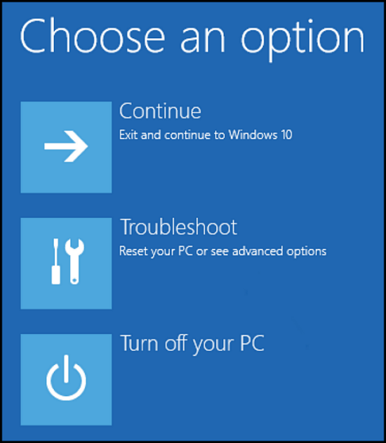 choose troubleshoot