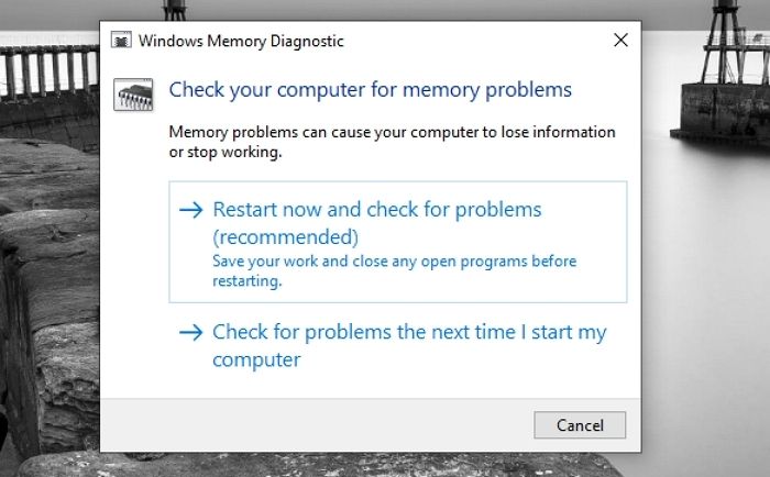 windows memory diagnostics