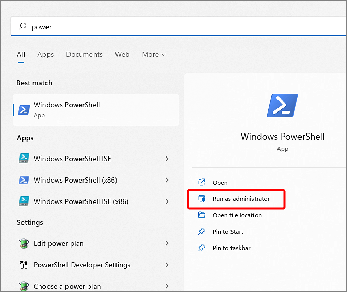 wake up Windows Powershell in search bar