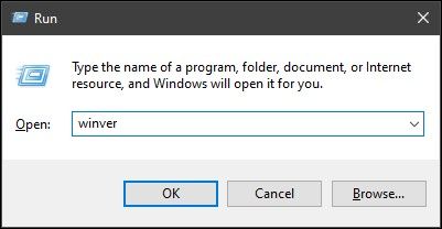 Windows Run winver