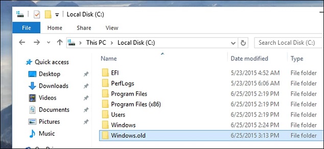 windows old folder