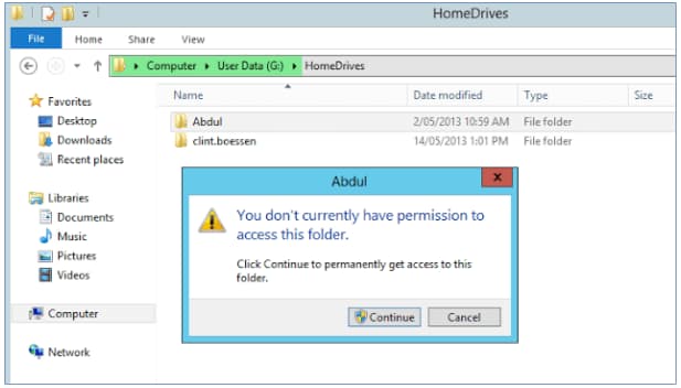 you do not currently have permission to access this folder