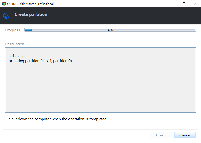 create partition step 3
