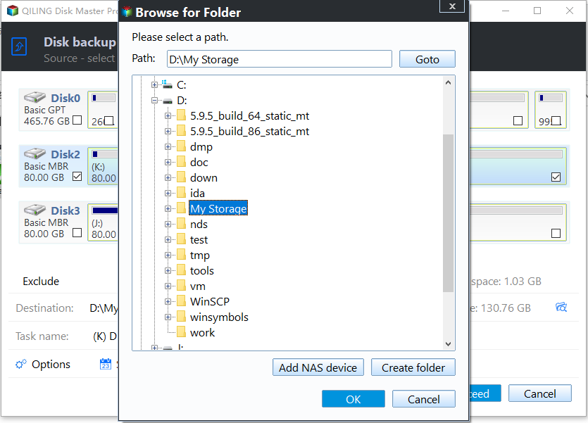 Disk backup step4