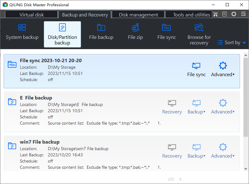 create disk backup step2