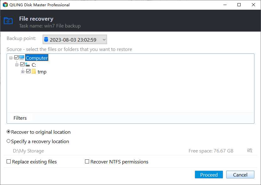File recovery step3