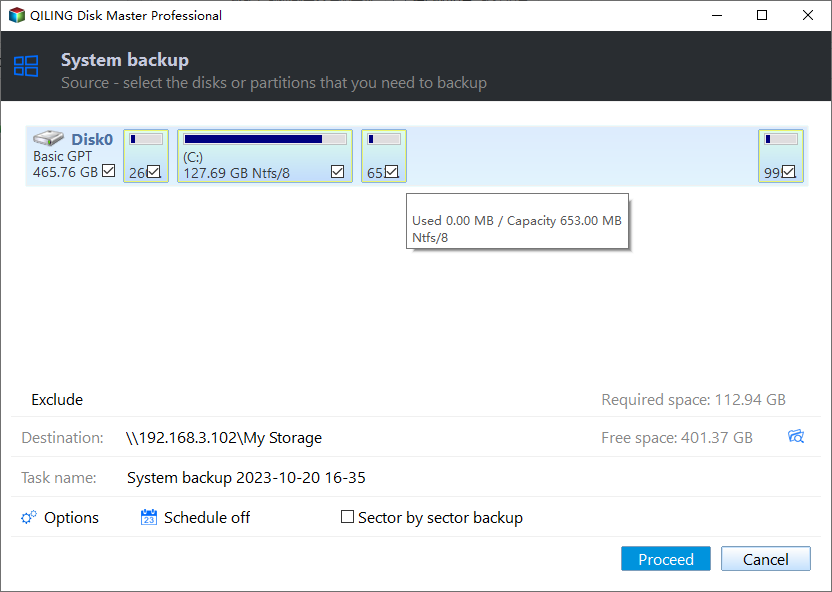 create system backup step5