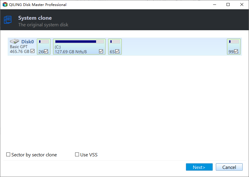 Select clone OS disk
