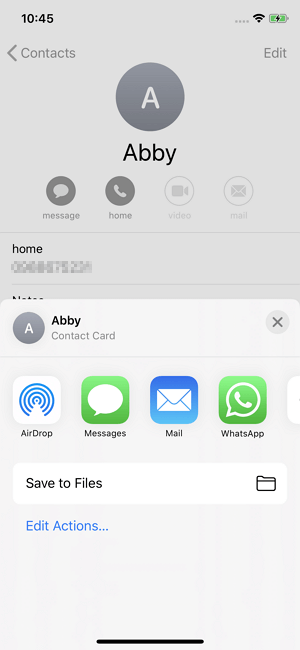 How to share contacts from iPhone to iPad via AirDrop