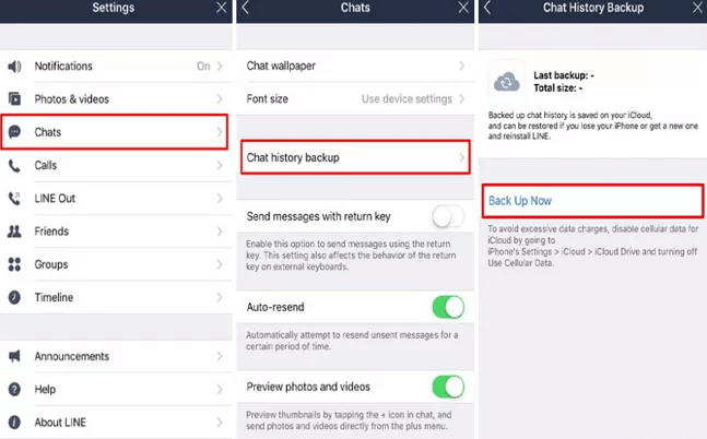 Back up Line messages on iPhone