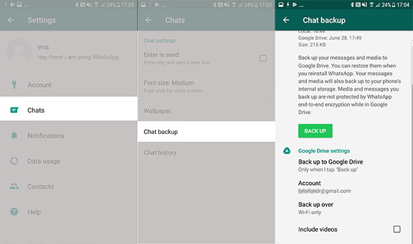 How to save WhatsApp chats to Google Drive