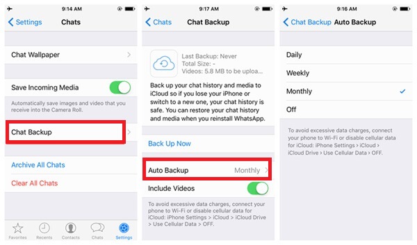 How to backup WhatsApp messages to iCloud