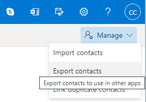 Export contacts from Outlook