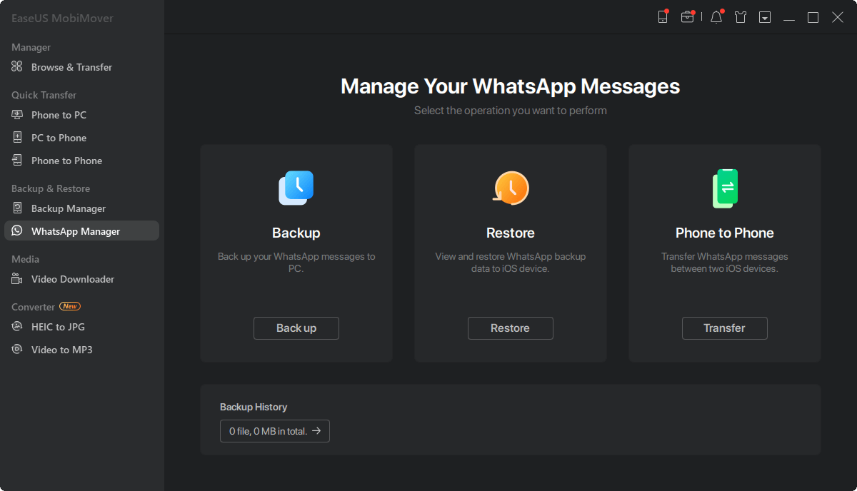 Choose WhatsApp backup