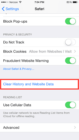 How to clear cookies in Safari on iPhone