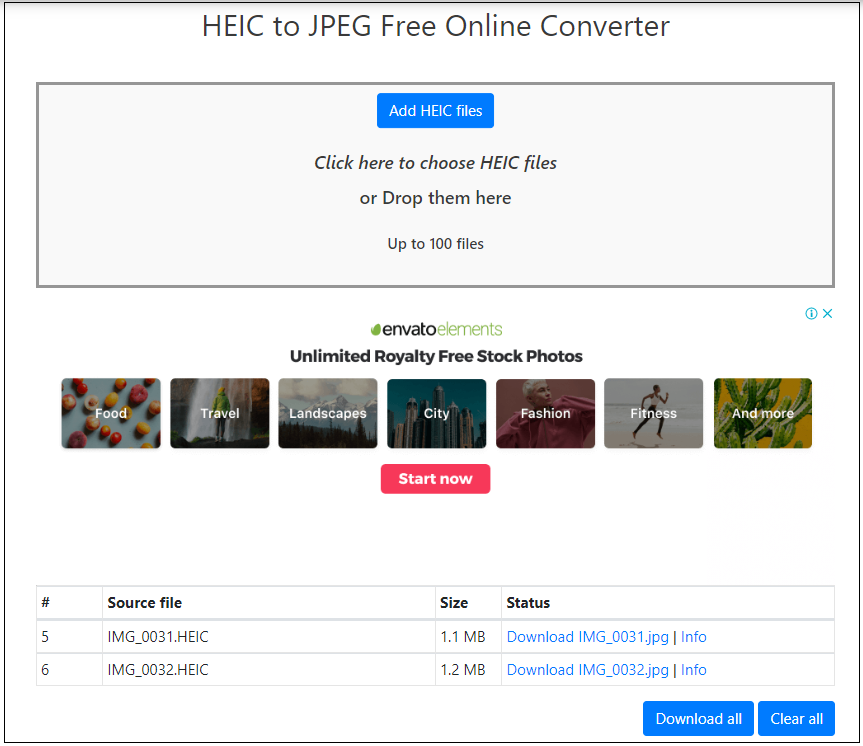 Batch convert HEIC to JPG online