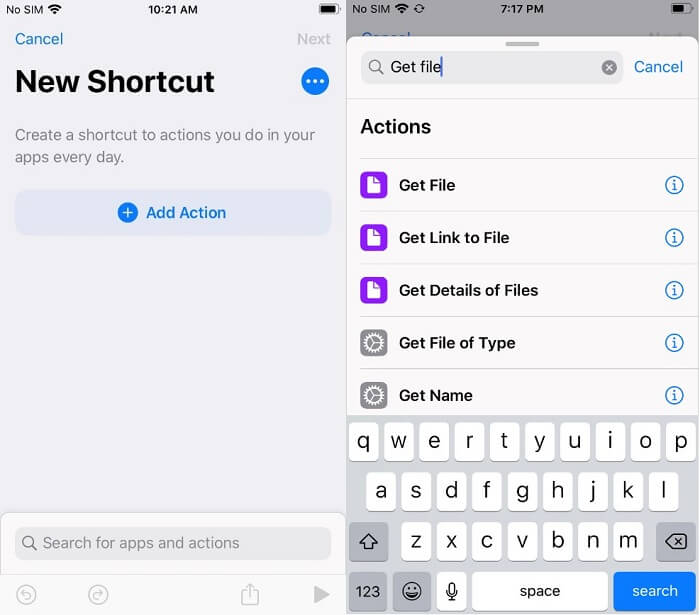 Get audio from video with the Shortcuts