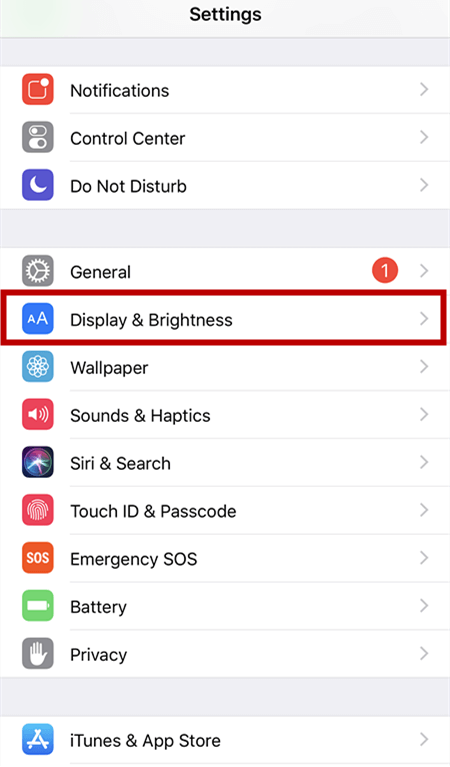 display brightness