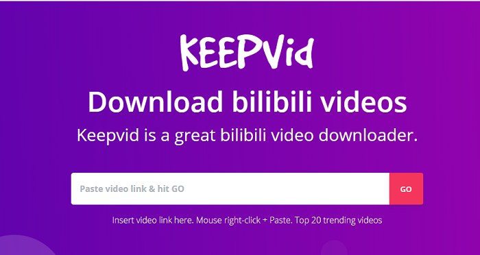 Download videos from KeepVid