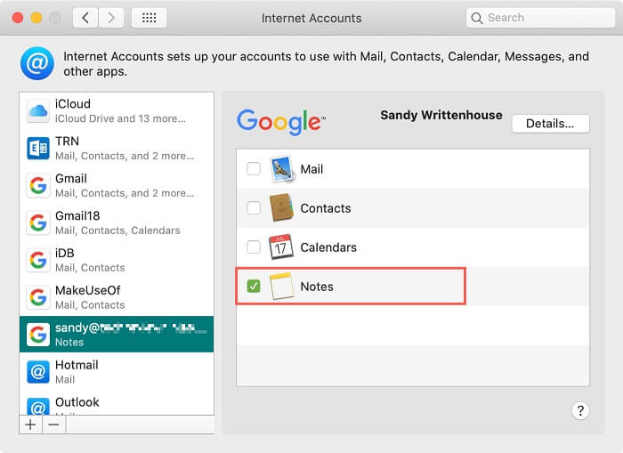 Enable Notes Sync for Gmail on Mac
