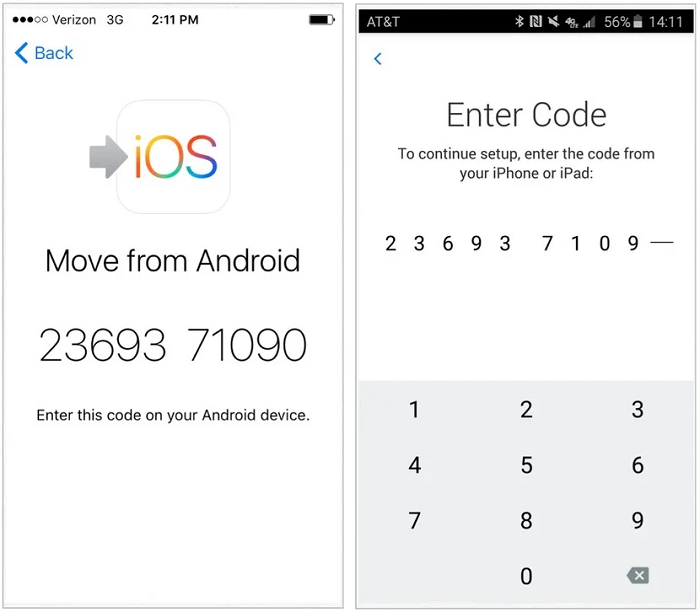 Enter digital code on iPhone