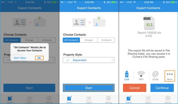 How to download contacts from iPhone to Excel