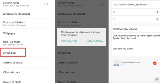Export WhatsApp Messages by Email
