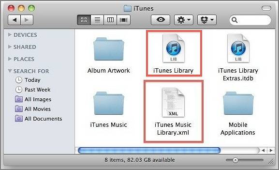 find iTunes library file