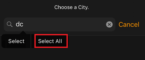 Select All from the Add page