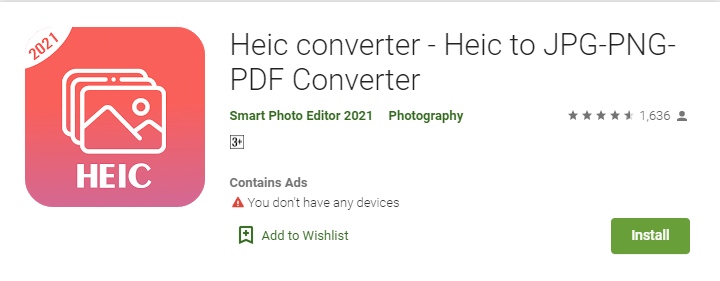HEIC converted app for Android