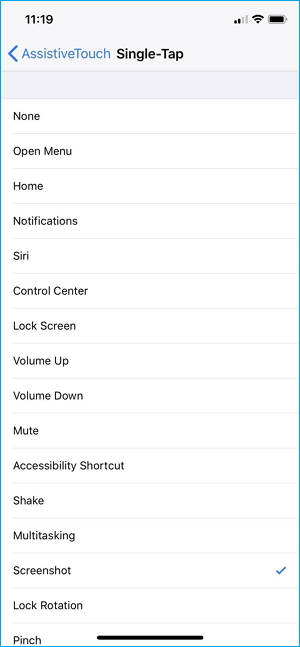 How to screenshot on iPhone XS/XS Max/XR via Assistive Touch