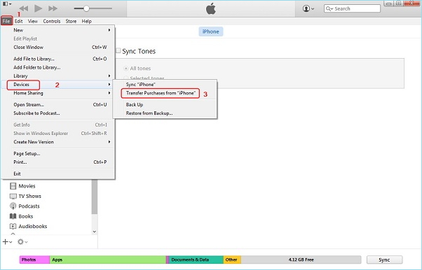 Transfer music from iPod to iTunes