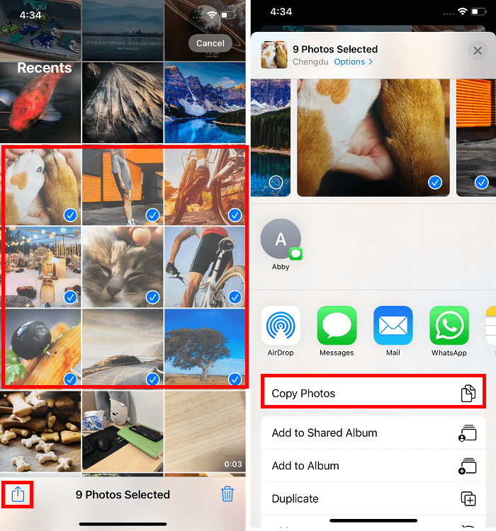 Copy photos to the File app