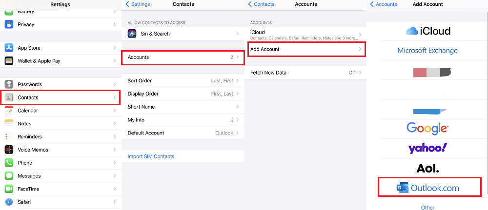 Import Outlook Contacts to iPhone