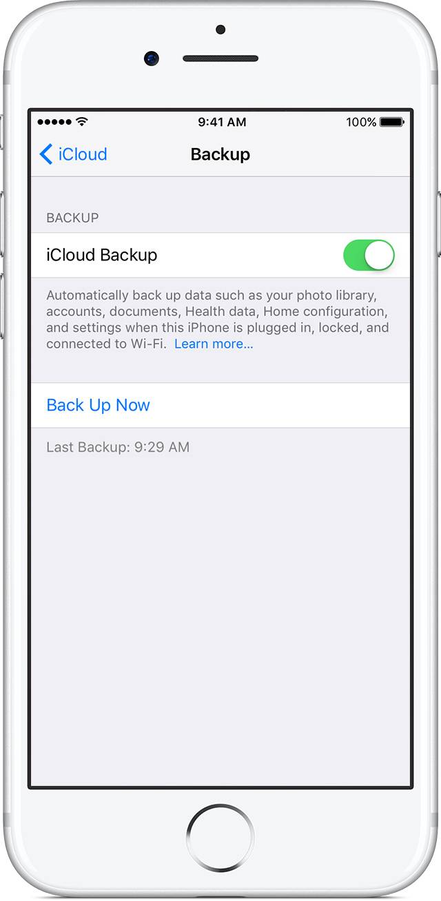 Back up iPhone with iCloud