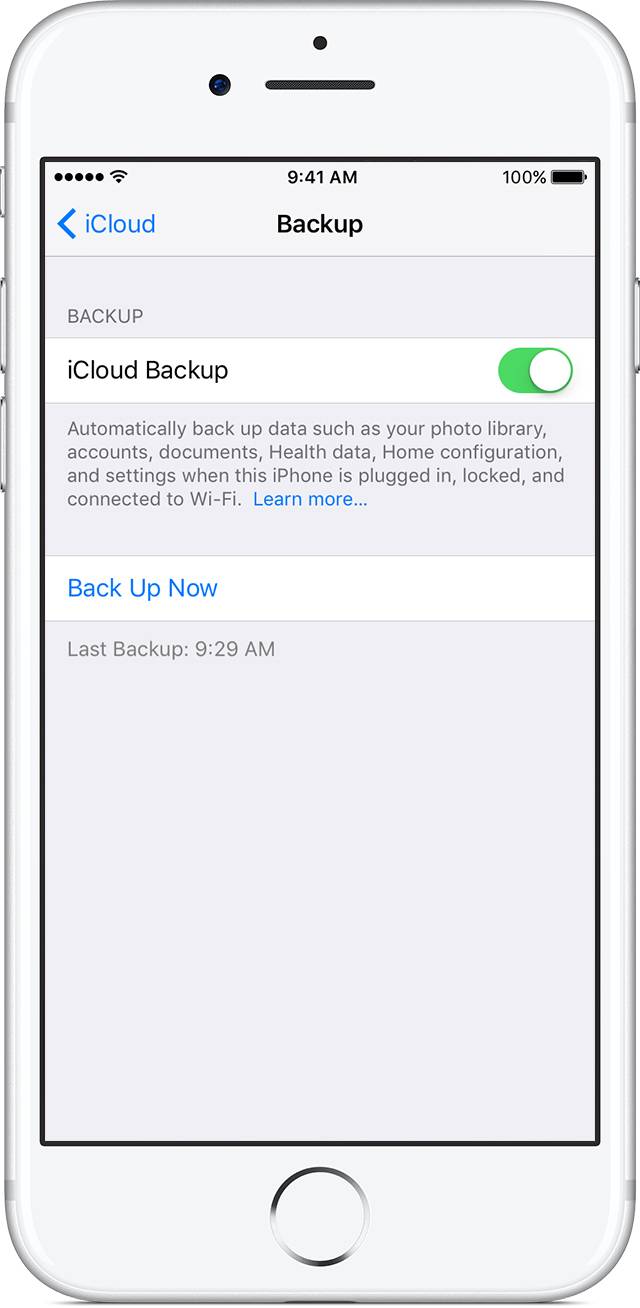 Back up iPhone with iCloud