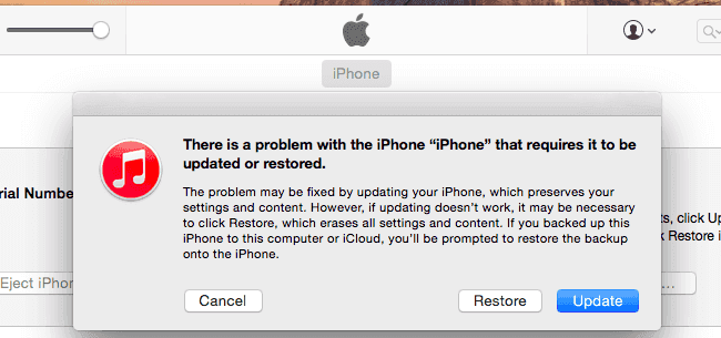 Restore iPhone from iTunes