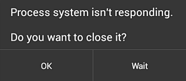 android process system isn't responding error