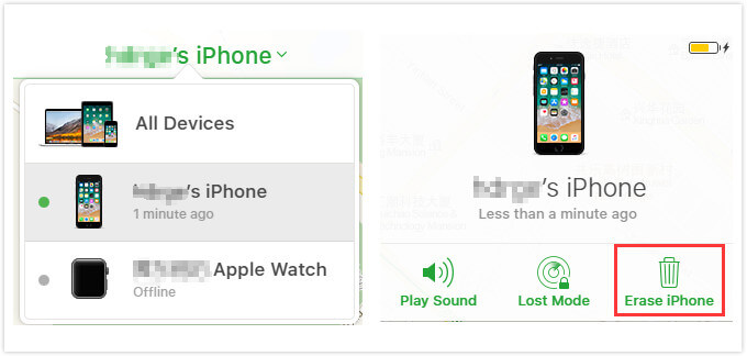 Enable a disabled iPhone with Find My iPhone feature