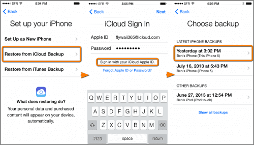 restore iphone messages from icloud backup