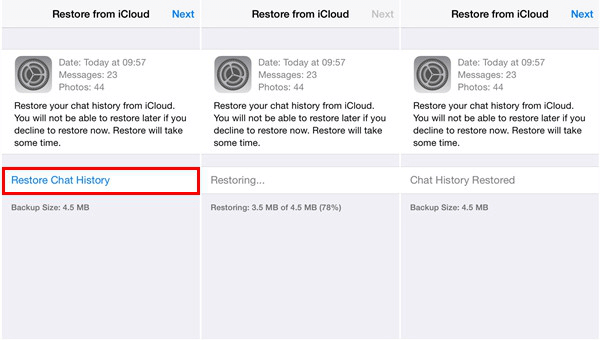 Restore WhatsApp Messages from iCloud
