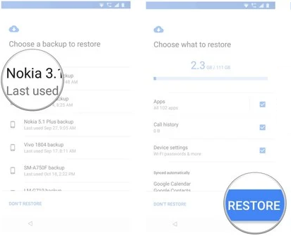 Restore your phone from Google Drive