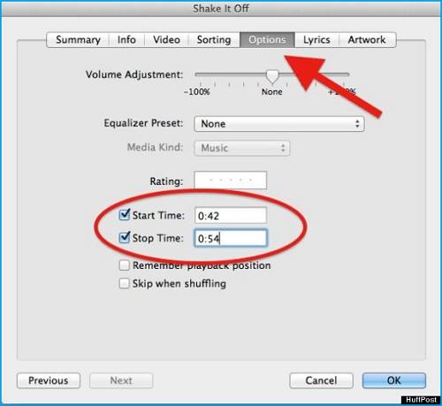 set the start and stop time