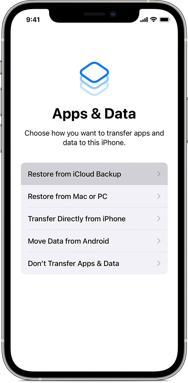 Restore iPhoen from iCloud backup