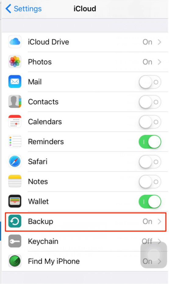 iMessage backup to iCloud.